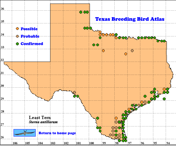 Texas Breeding Bird Atlas map
