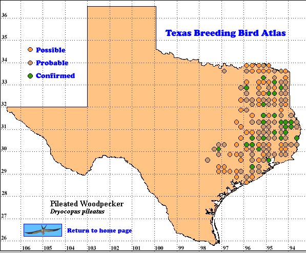 Texas Bird Breeding Atlas Map